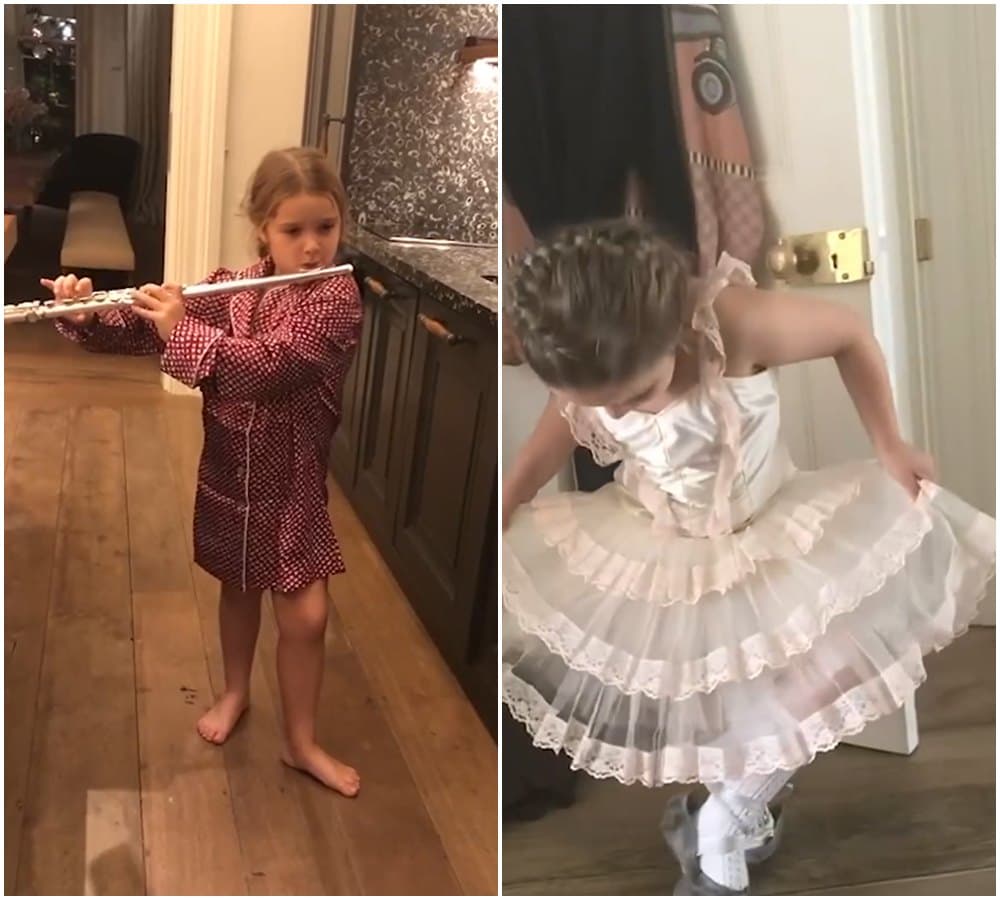 哈珀會吹長笛也會跳芭蕾。（翻攝Victoria Beckham IG）