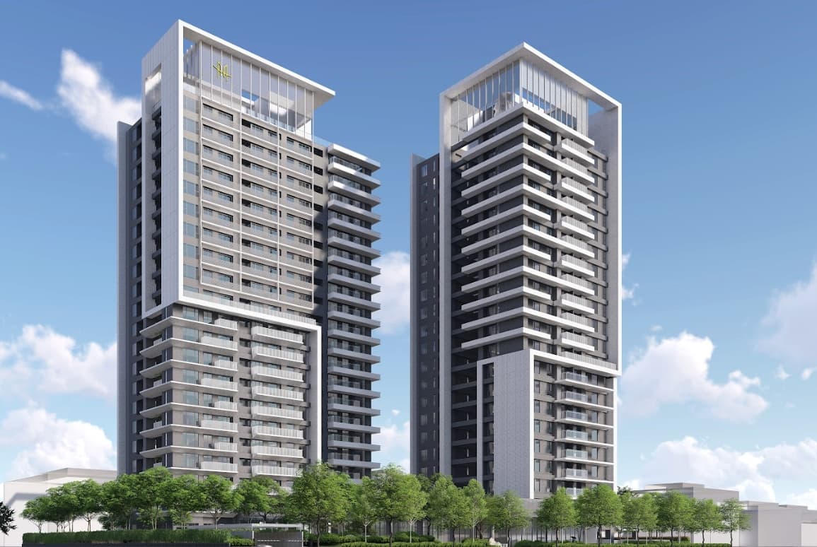 台日雙方合作的台南住宅開發案武東段地段佳，基地面積2133坪，緊鄰MITSUI OUTLET PARK台南。（業者提供3D圖）