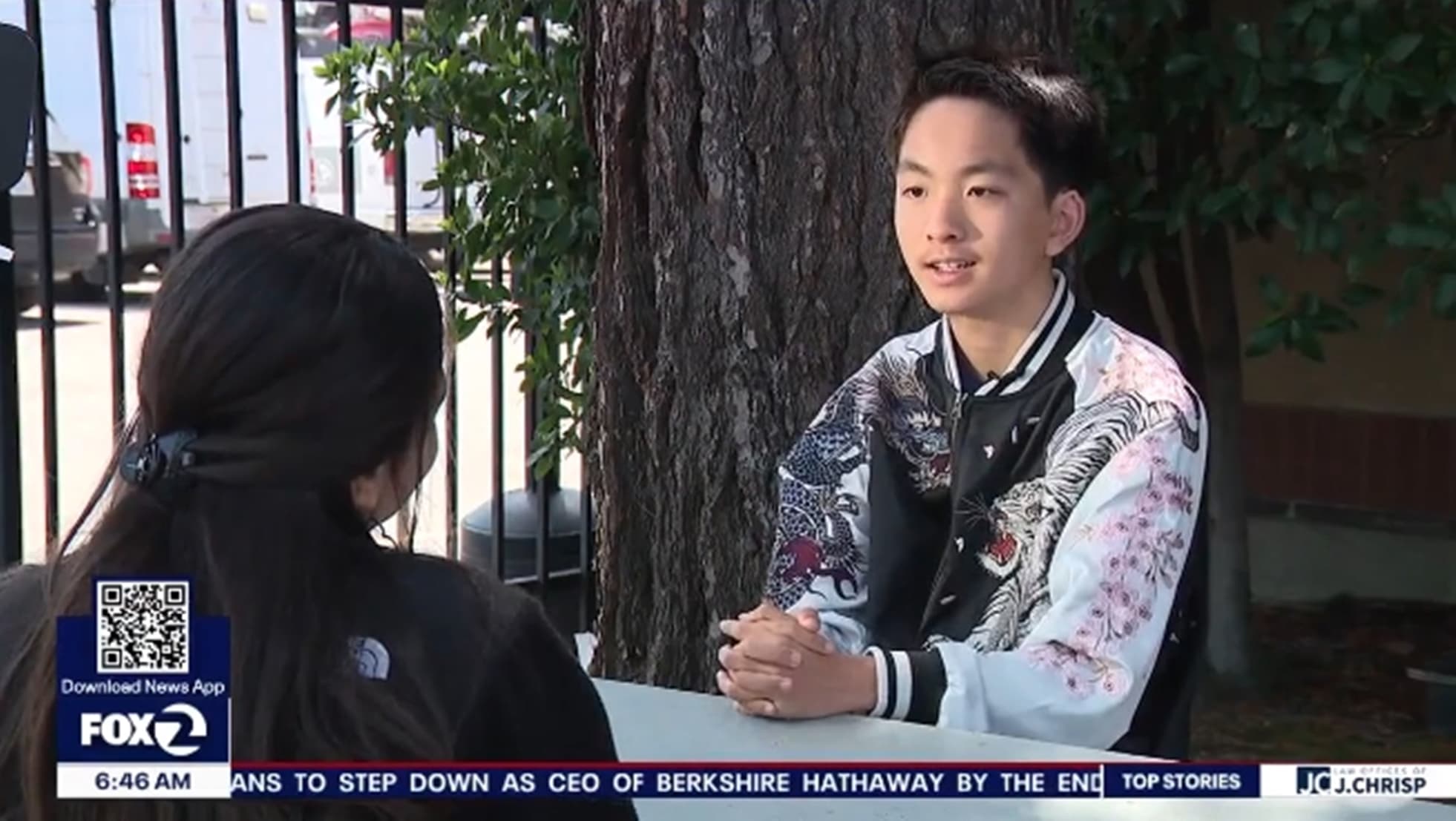來自加州聖荷西的越裔美國少年阮桑尼，收到了來自全美超過100所大學的錄取通知。（翻攝自ktvu畫面）