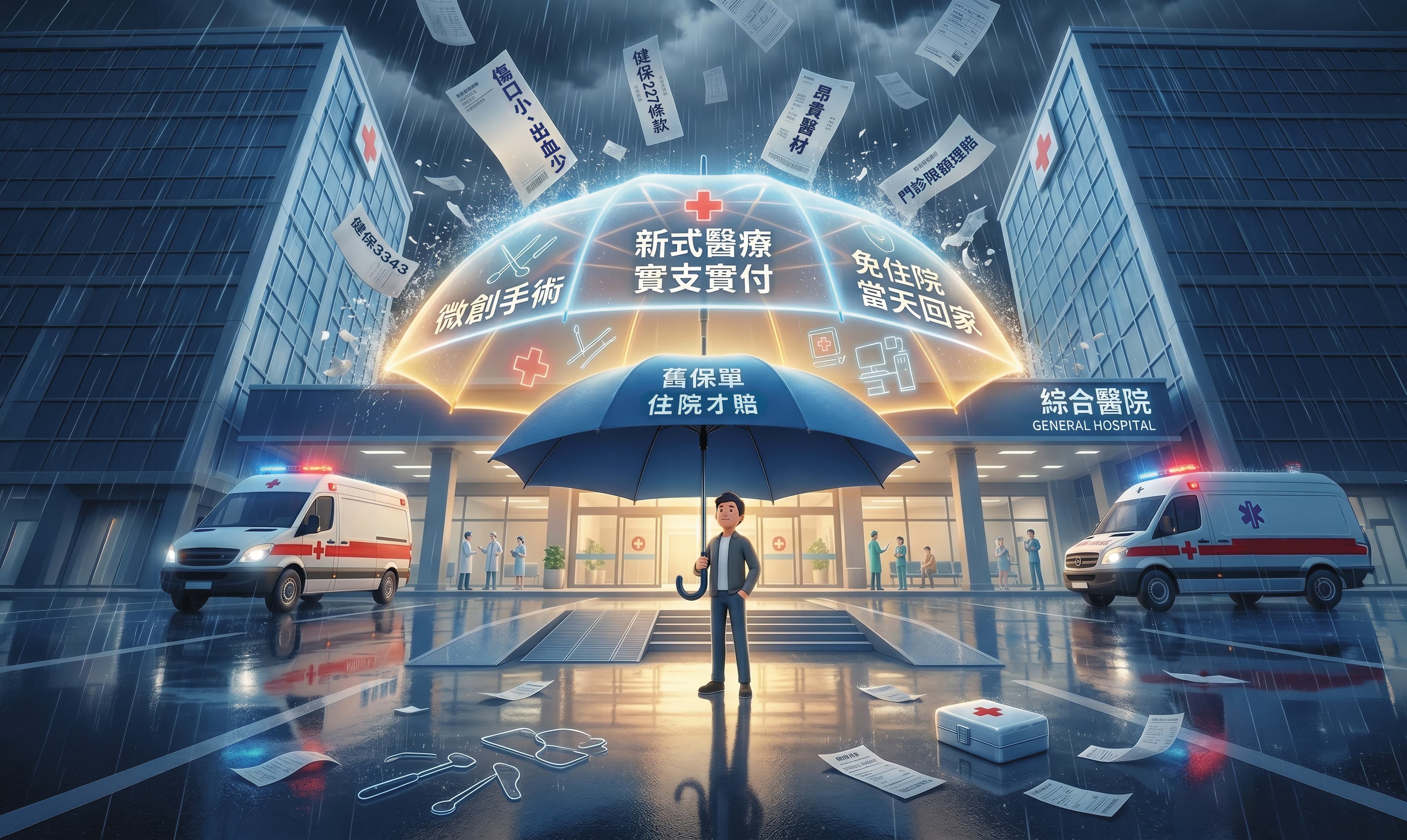 醫療進步，門診手術已成趨勢，保戶應重新檢視醫療險缺口。（AI繪圖magnific生成，本刊美術組後製）