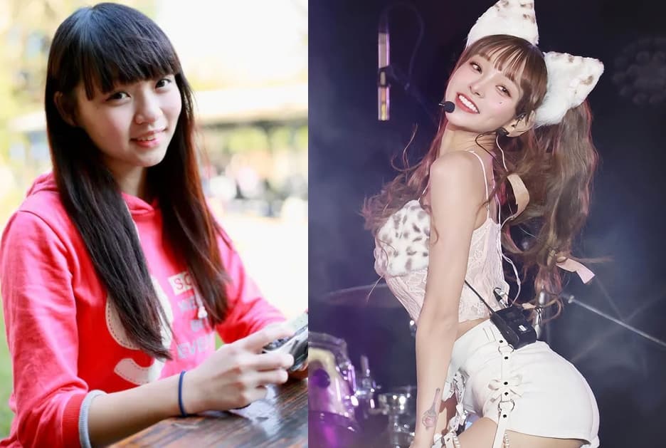 林襄高中時期模樣甜美、清純，臉頰還有嬰兒肥，與目前性感形象差異頗大。（翻攝Dcard、翻攝IG@95_mizuki）