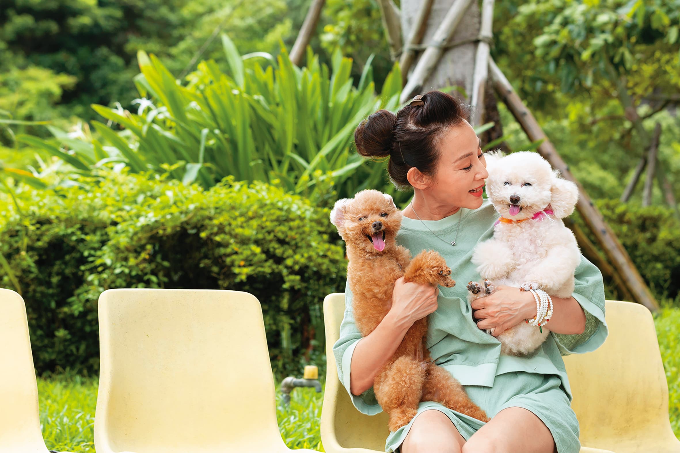 愛狗的兵家綺多年來養過7隻狗，如今剩下妹妹跟Q比陪伴。