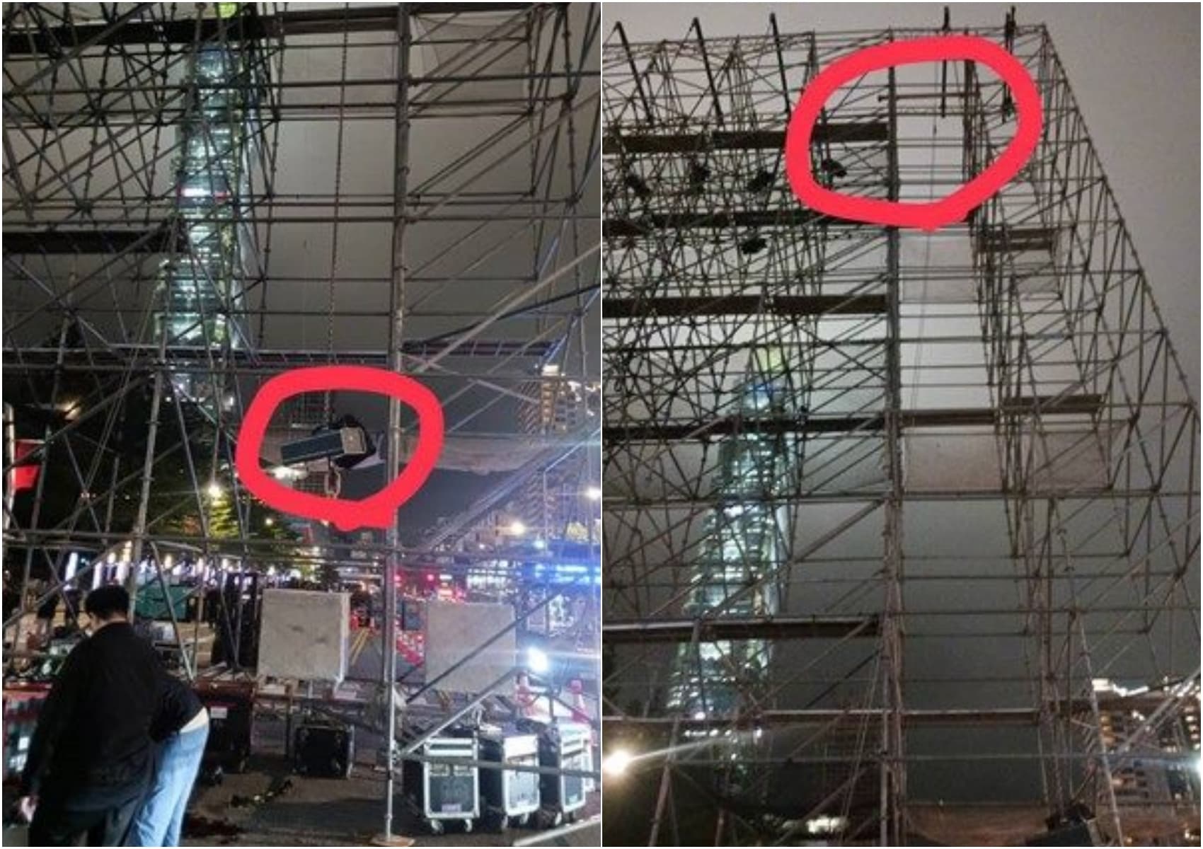 北市跨年晚會的舞台搭建發生工人墜落身亡的意外，親友感嘆無法得知事實的真相。（北市勞檢處提供）