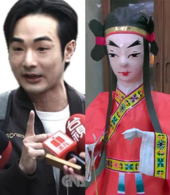 YouTuber八炯被網友嘲笑長相跟紙紮人很像，但他反而幽默自嘲化解攻擊。（翻攝threads@musiclin_1107）