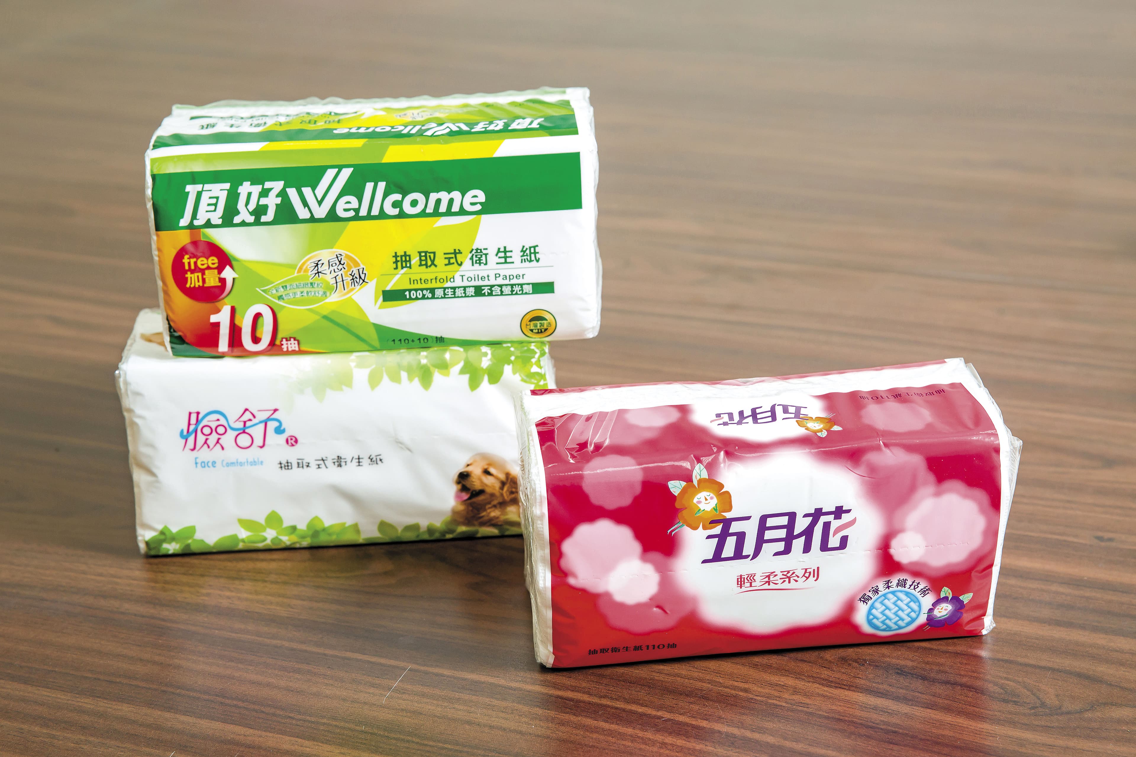 新豐除了自創臉舒品 牌，也替永豐餘代工五月花等知名品牌。