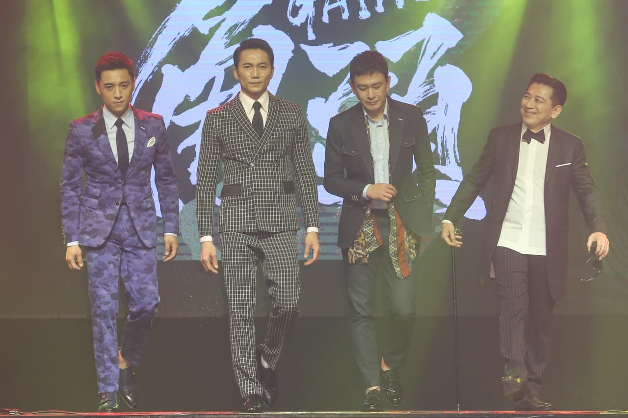 鄭人碩（左起）、鄒兆龍、王識賢和高捷合作演出《角頭2：王者再起》。