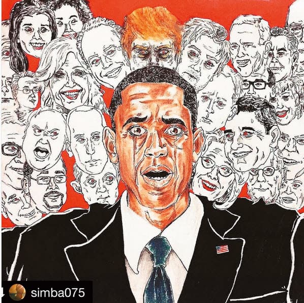 許多鐵粉自發性以本片發想創作，還有人將男主角換成美國前總統歐巴馬。（翻攝自喬登皮爾IG）