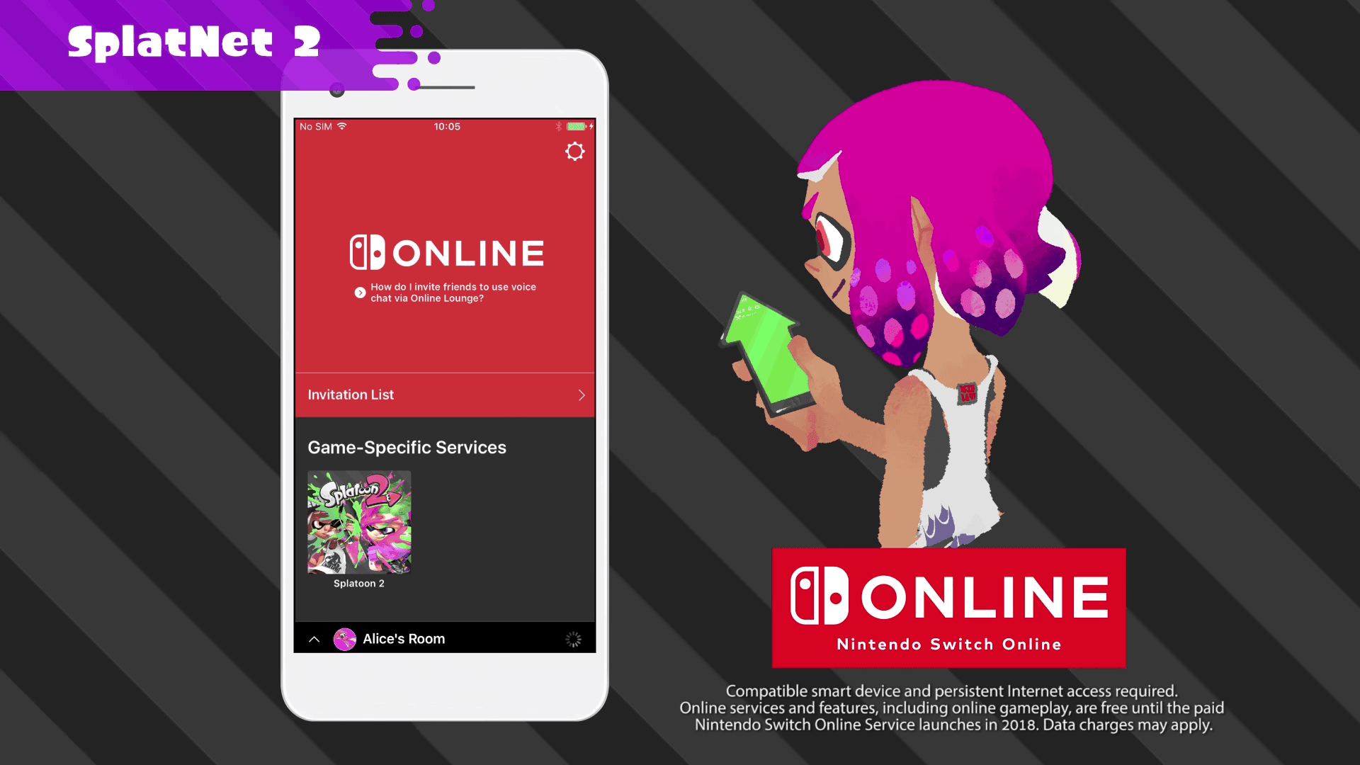 全新手機 App 會率先提供「SplatNet 2」的通訊、追蹤等多項服務。（圖片來源：直播發表會截圖）