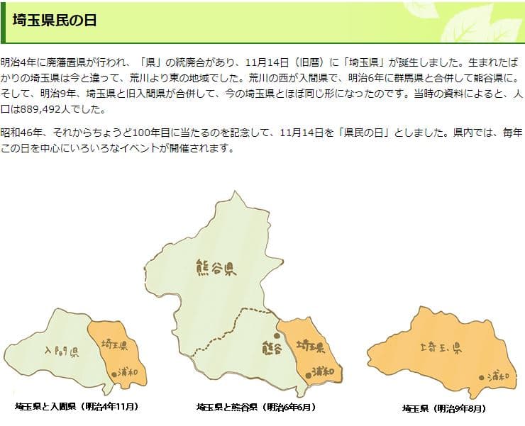 崎玉縣行政區劃分歷史。（翻攝自崎玉縣官方網站）