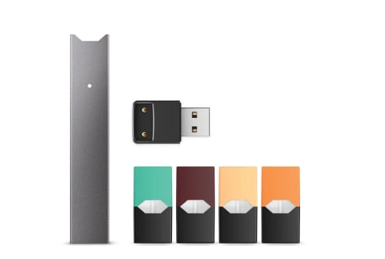 Juul是一款精簡、不用電池、煙霧不大的電子煙，但大部分的人卻不知道裡面有尼古丁。（翻攝Juul網站）
