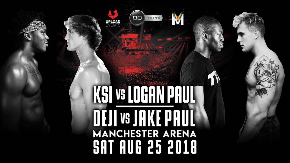 這場比賽除了 Logan Paul 和 KSI，還有弟弟組的 Jake Paul 和 DEJI。（弟弟組是 Jake 獲勝）