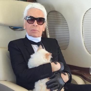 邱比特晚年跟老佛爺形影不離，經常跟著他搭私人飛機。（翻攝choupettesdiary IG）