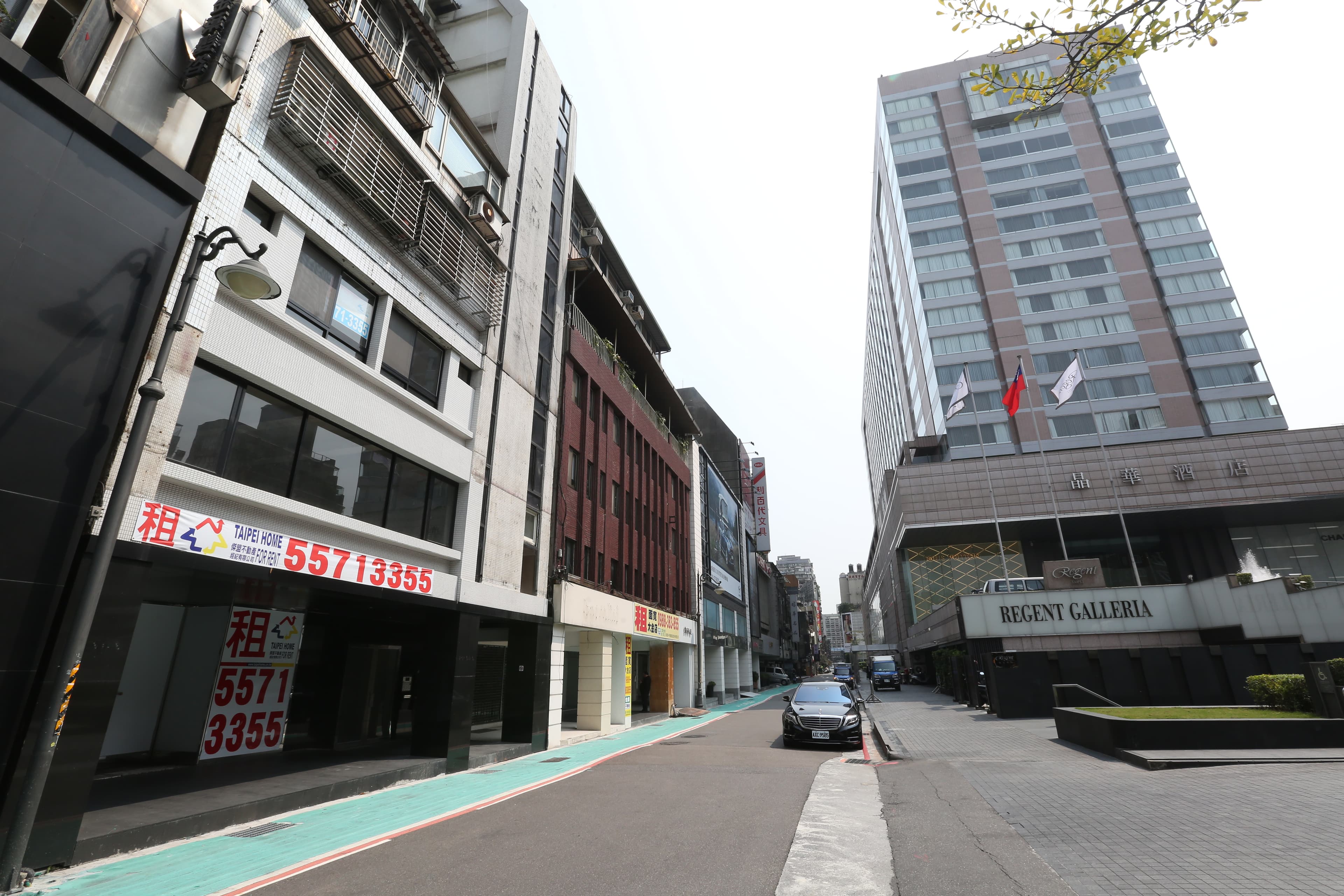 中山北路晶華酒店附近商圈，中山北路2段45巷內出租店面。