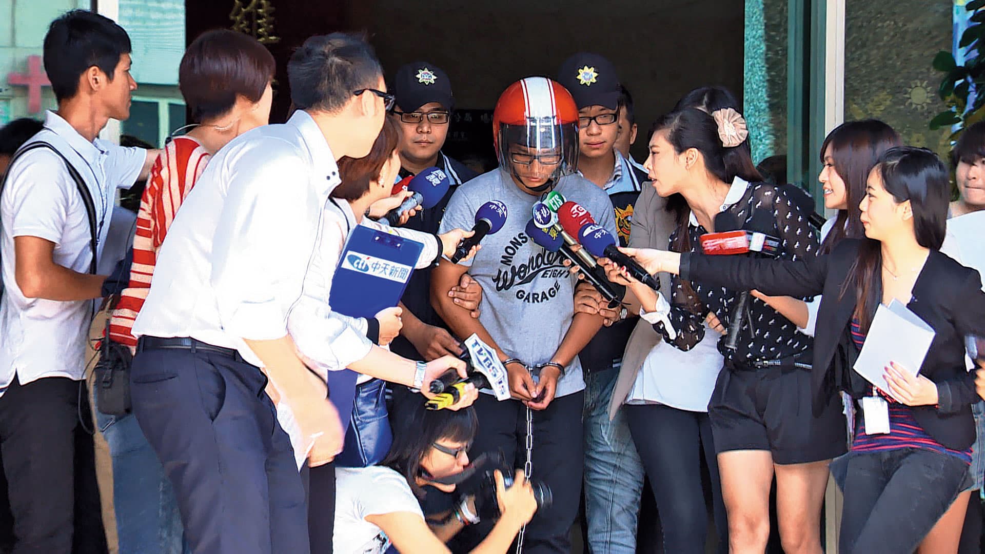 黃麟凱殘忍行徑令人髮指，警方告知他前女友死亡消息時，竟冷回：「關我什麼事。」（東森新聞提供）