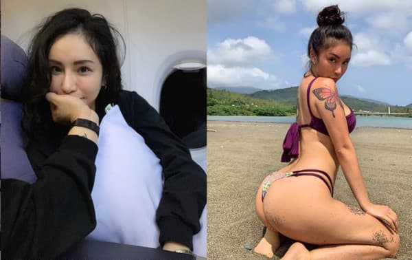 梁云菲在墾丁海攤拍照，根本是出自男友金剛之手。（翻攝自梁云菲IG）
