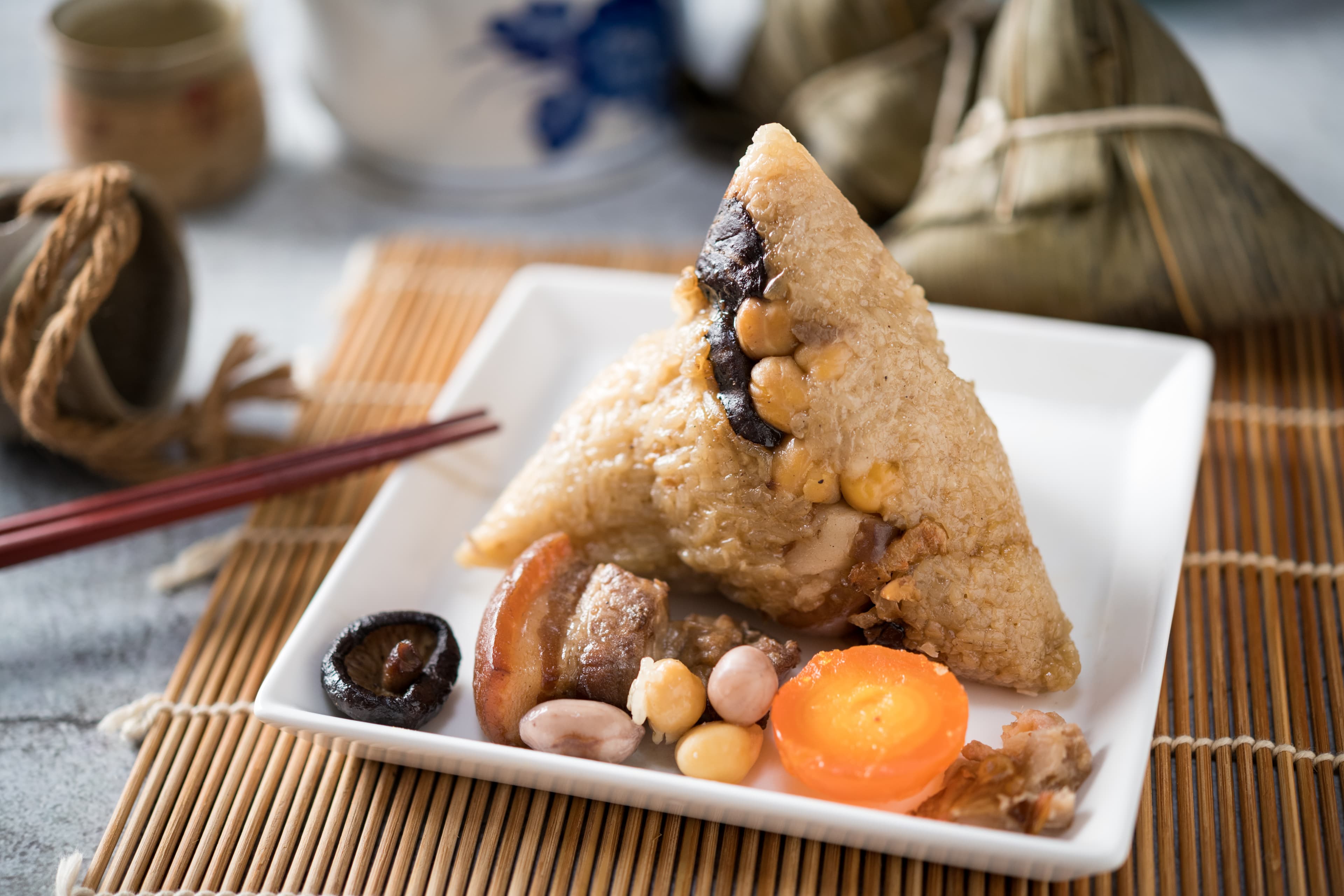 「南部粽」軟糯仍Q，有埔里的香菇應援，香氣更集中。（50元／顆）