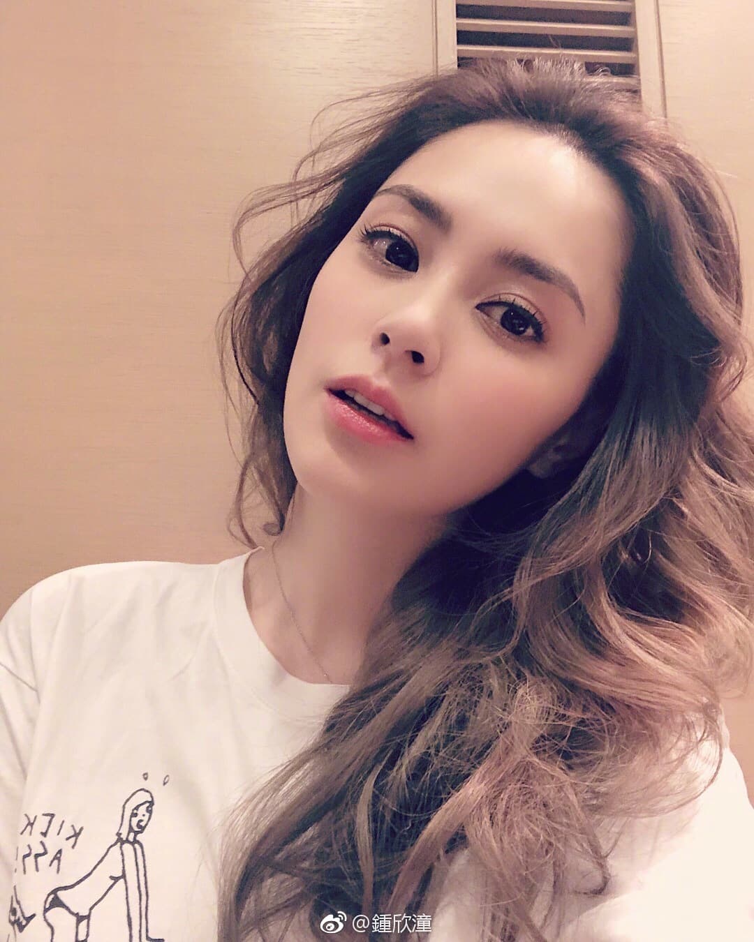 鍾欣潼曾在節目中坦承陳冠希是她的最愛，不過卻被陳打臉。（翻攝鍾欣潼微博）