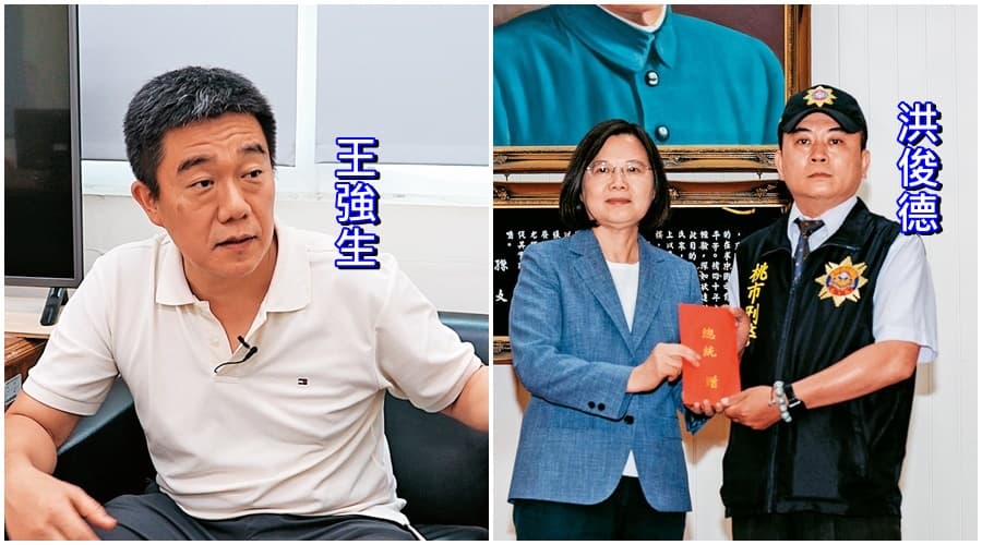 小隊長王強生英勇進入車行，安撫歹徒情緒，另一名小隊長洪俊德則接手後續聯繫協調任務，是讓此次挾持案平安落幕的功臣。（警方提供）