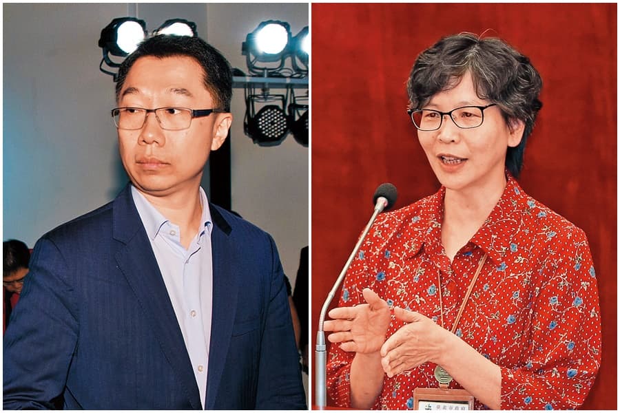 郭台銘動向牽動柯P參選意願，柯P心腹蔡壁如（右圖）與郭的兒子郭守正（左圖）在國民黨初選期間就曾私下聯繫。（右圖中央社）