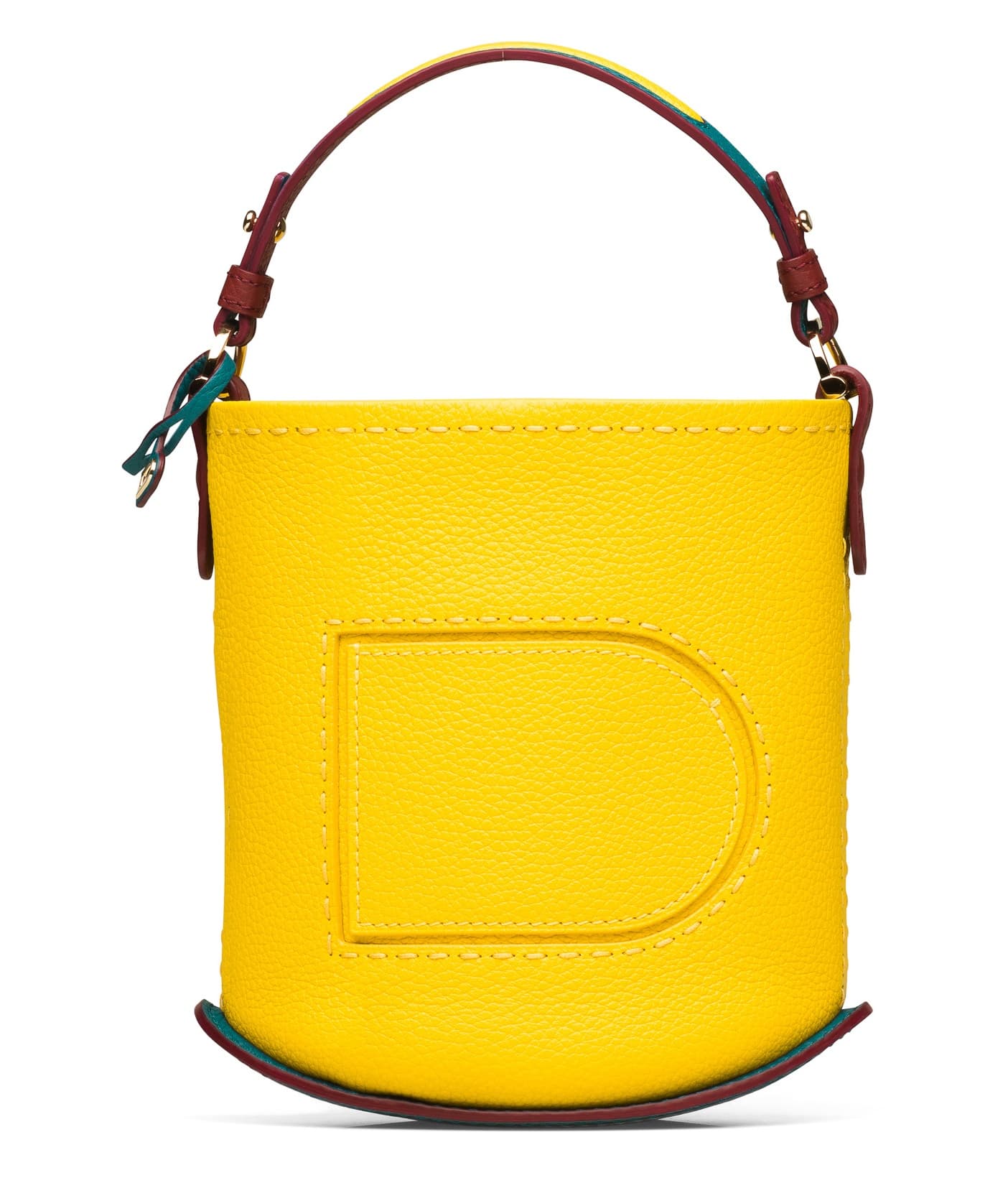 Pin系列芒果黃Mini Bucket手拿提袋，NT$67,300。（Minoshin提供）