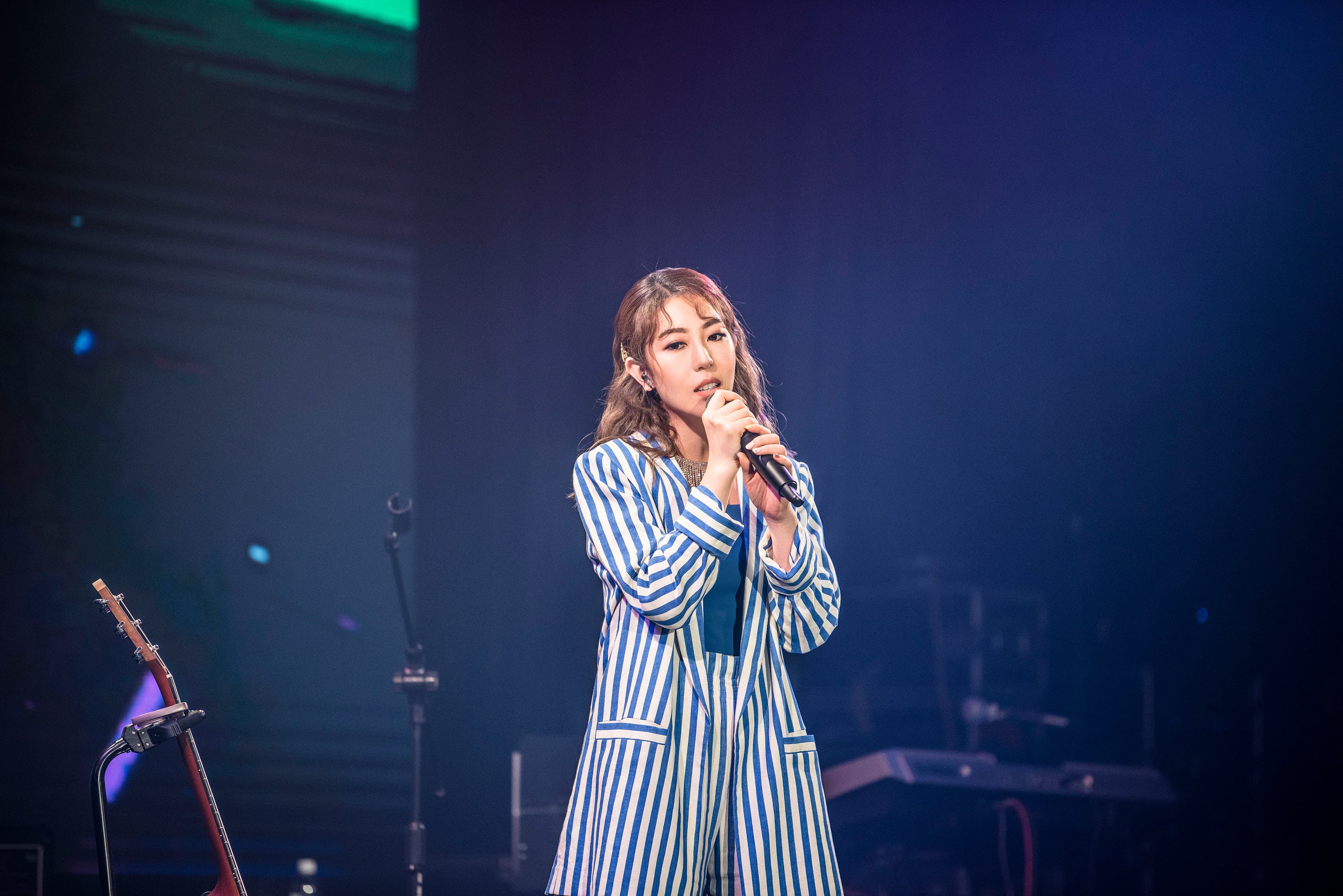 為了此次《MyLove巡迴首場演唱會》，唐芯已有2天沒闔眼。（單純夢想文創事業提供）