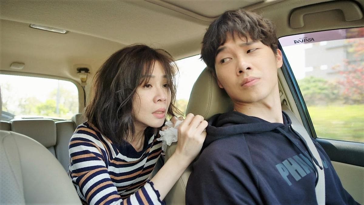 陳嘉玲告別感情與工作，被弟弟開車押回老家。謝盈萱飾演的陳嘉玲在車程上展現「悲傷五階段」，演技大獲好評。（華視提供）