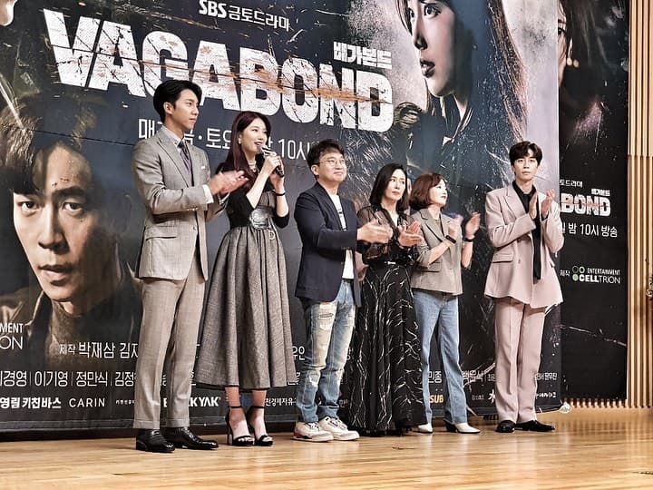 《浪行驚爆點》導演劉仁植與主演們出席新戲記者會。（翻攝自soop_boss IG）