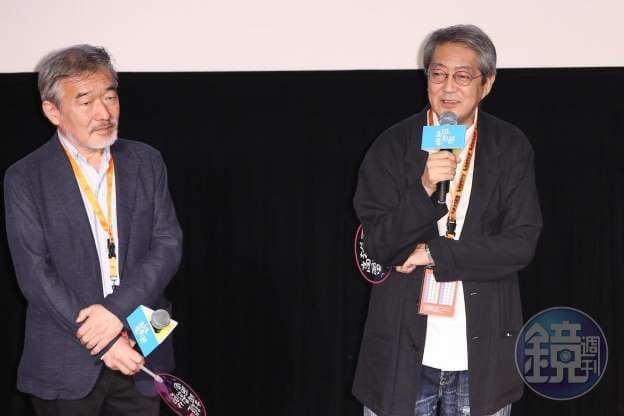開幕片《火口的二人》導演荒井晴彥（右）與製片。