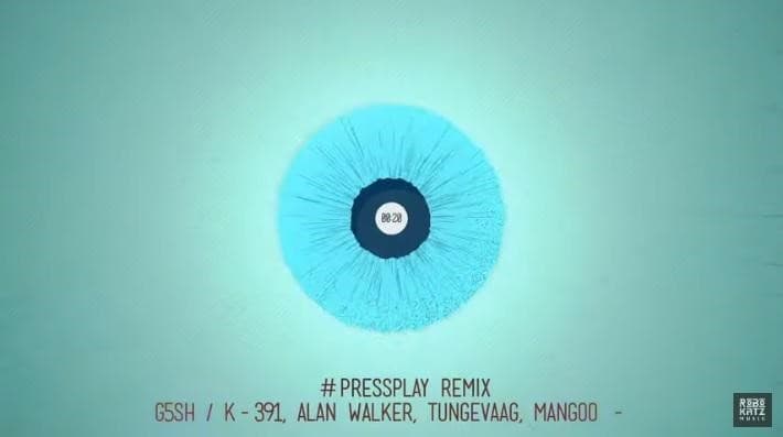 1/Alan Walker發起的#PRESSPLAY REMIX計畫，共選出8組團隊，與G5SH合作的作品已在YouTube上架。（翻攝自YouTube）