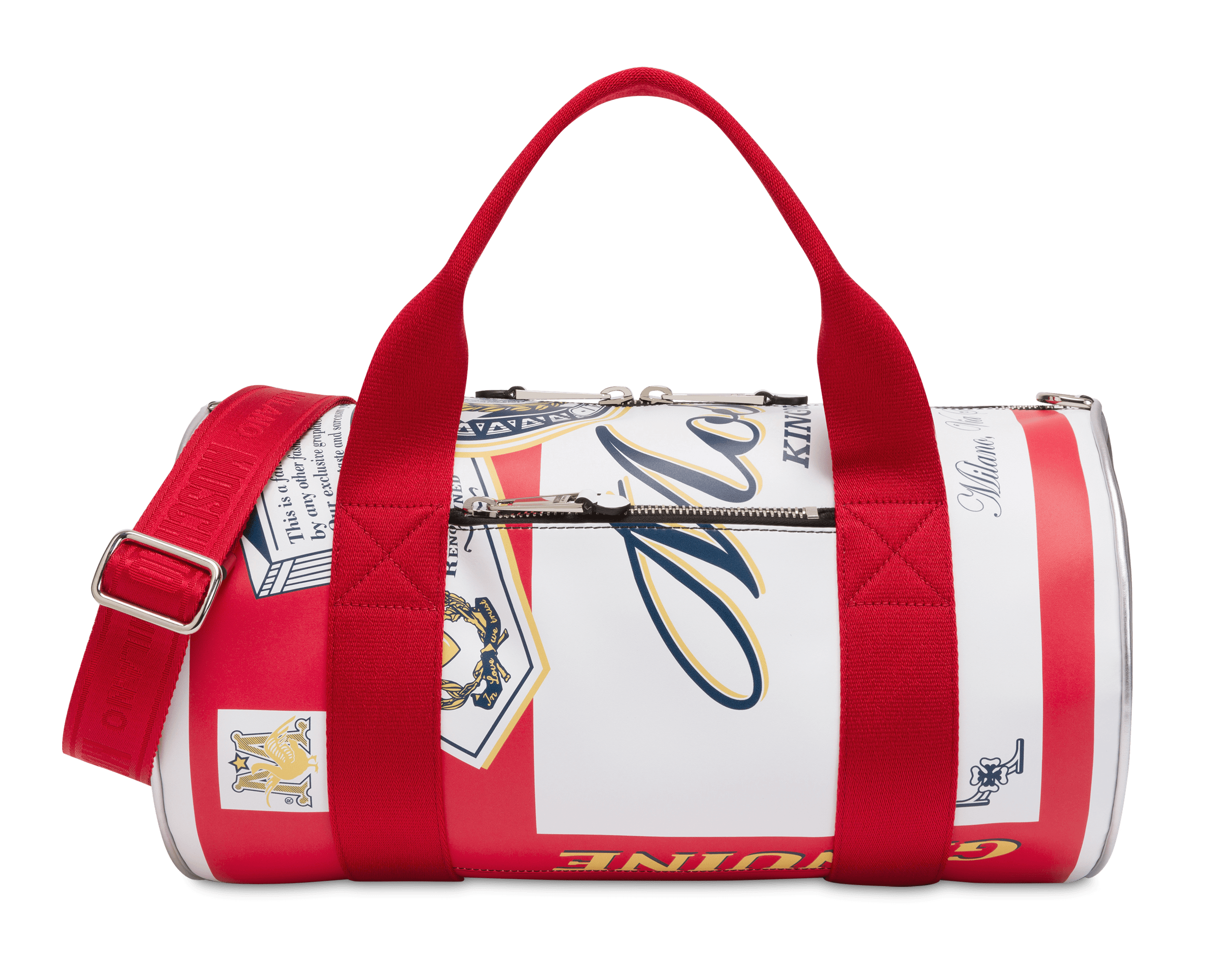MOSCHINO X BUDWEISER啤酒造型手提包，NT$53,300。（藍鐘提供）