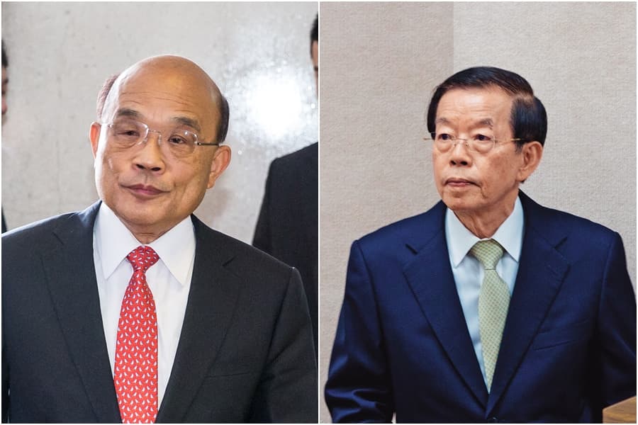 盧天麟涉嫌挪用公款幫謝長廷（右）、蘇貞昌（左）競選未遂，遭判刑1年2個月，緩刑2年。