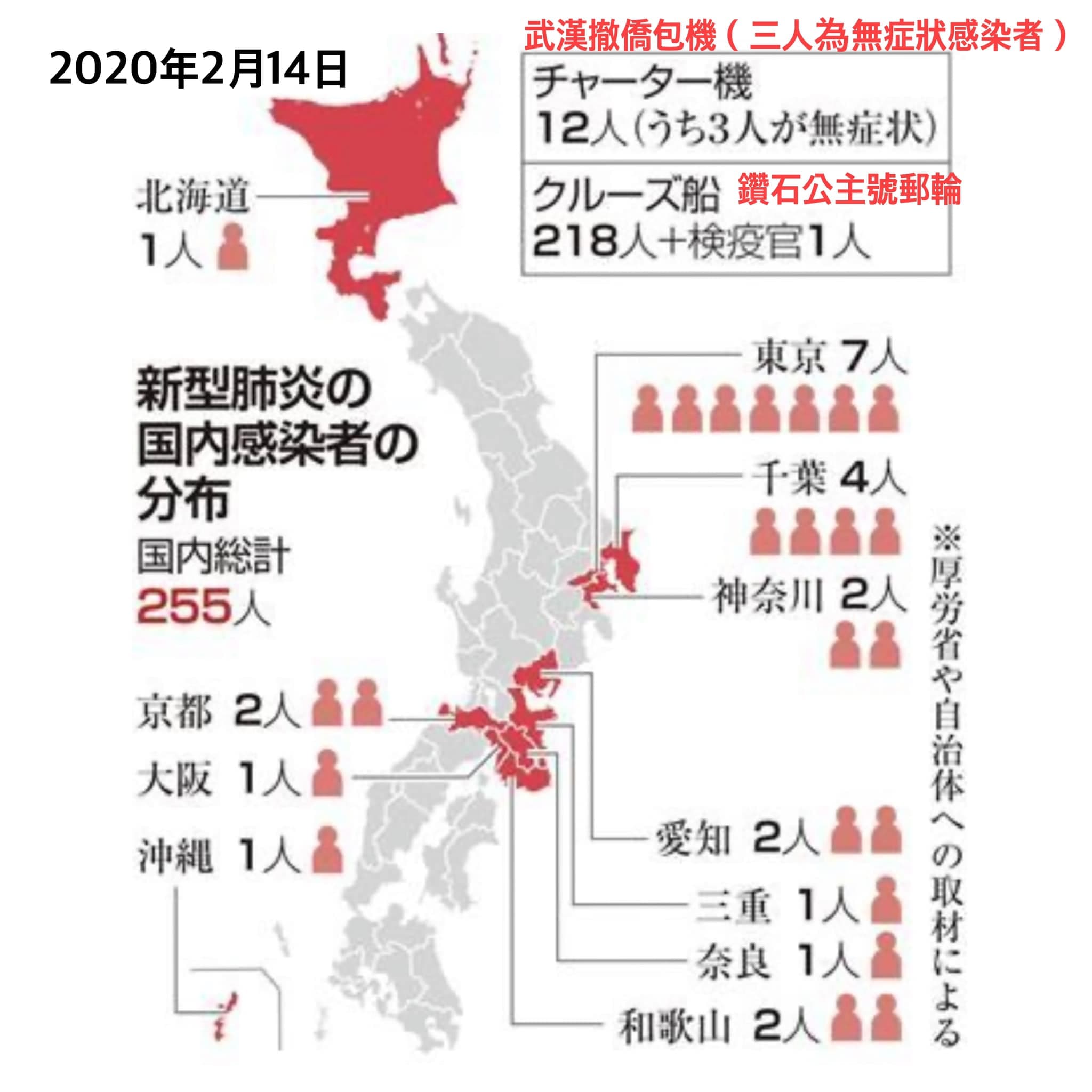 歐陽靖翻譯出此張日本的「疫情地圖」。（翻攝歐陽靖臉書）