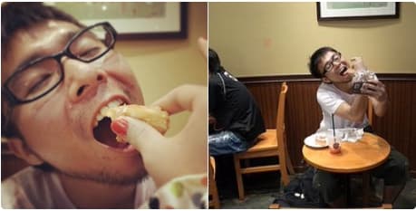 也有網友PO文回應，如何獨自拍出「女友餵食照」。（翻攝自@m3Rce8zyrqF1GDW推特）