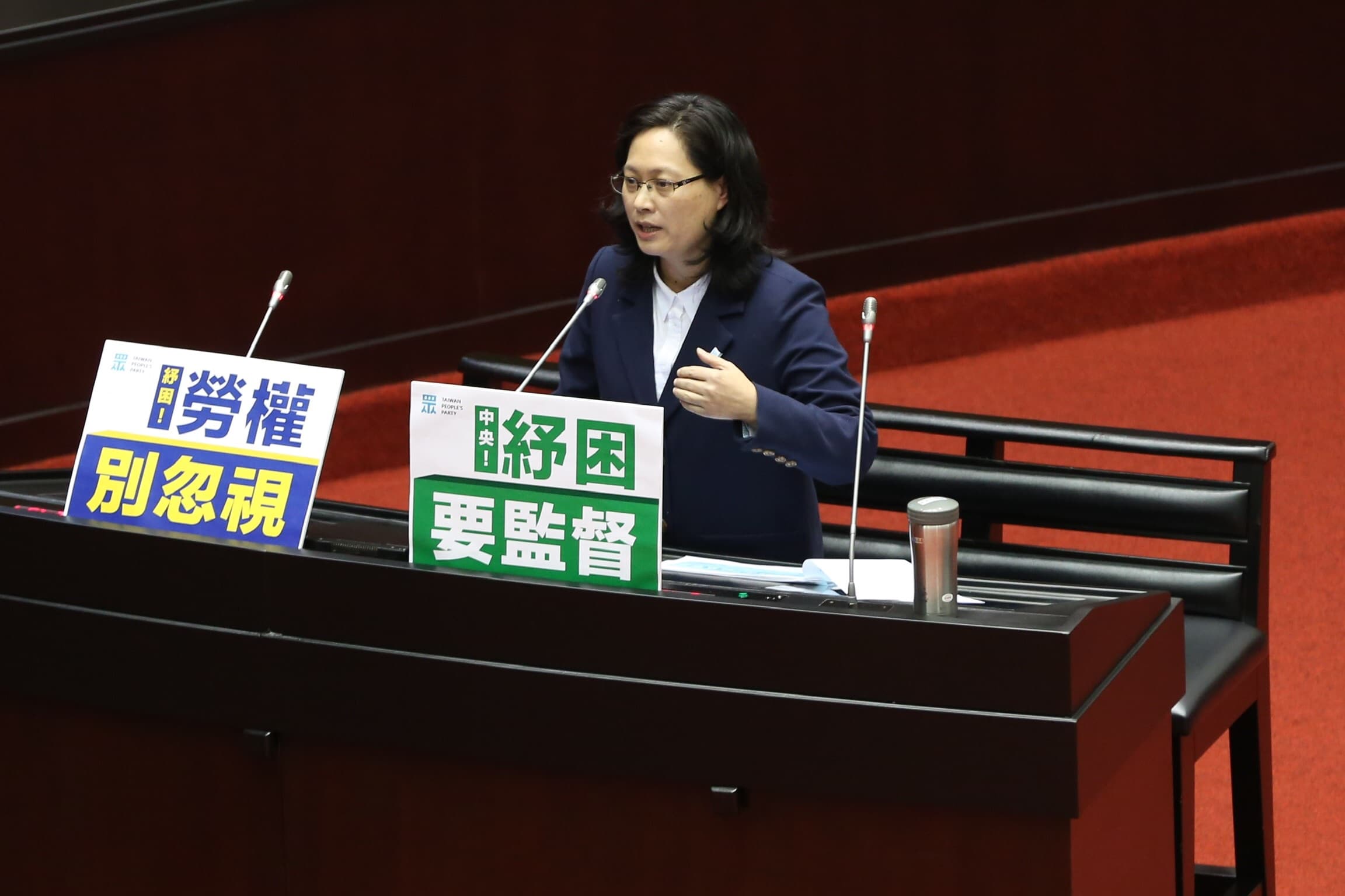 台灣民眾黨立委賴香伶出席立法院總質詢。