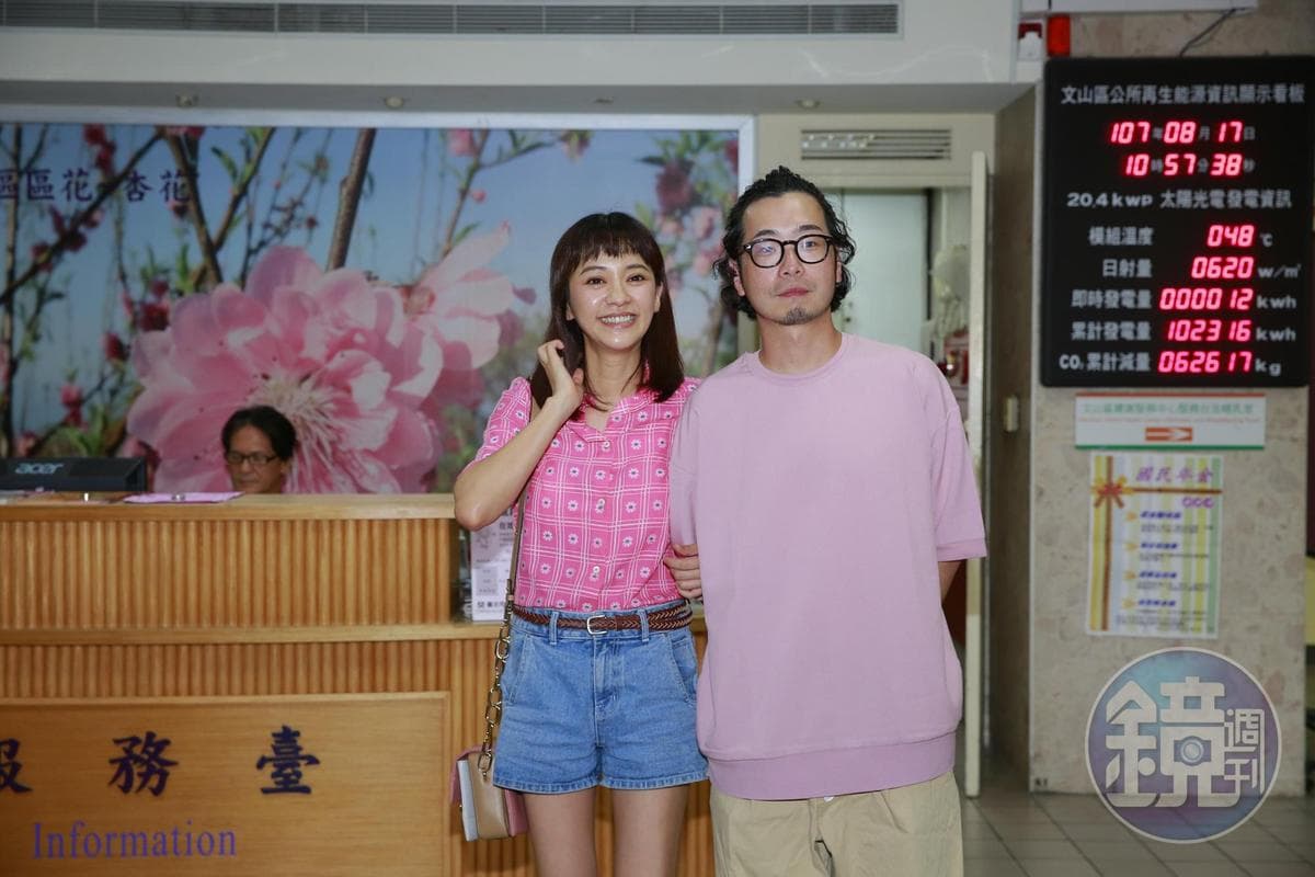 陳意涵與導演老公許富翔赴戶政單位登記結婚時，已有了4個月身孕。