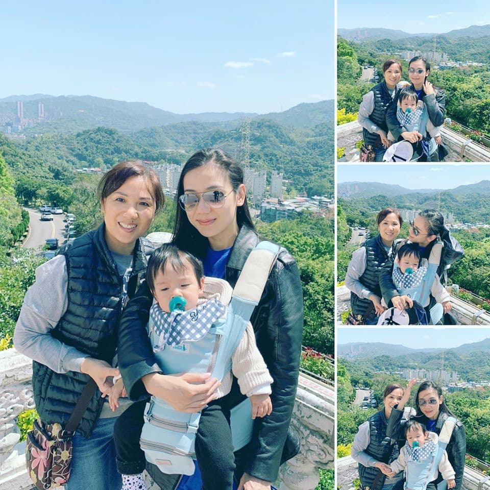 梁敏婷（右）帶兒子去掃墓，卻遭網友酸。（翻攝自「星星元元向前衝」臉書）