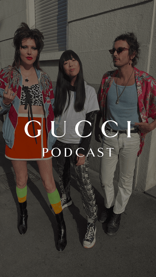 Dani Miller、Susie Lau還有Jeffertitti在Gucci 2020米蘭春夏服裝秀前夕一起聊天。（GUCCI提供）