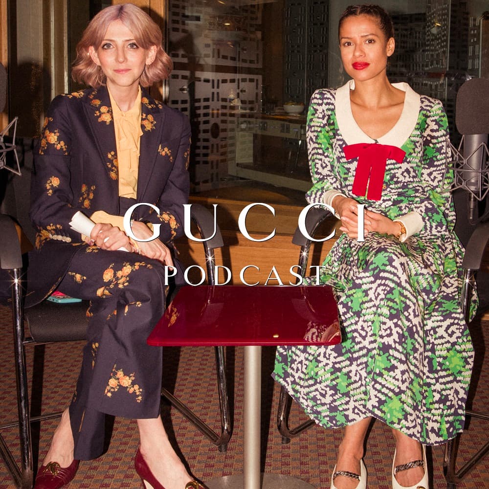 演員Gugu Mbatha-Raw與作家兼社會運動人士Scarlett Curtis的對談。（GUCCI提供）