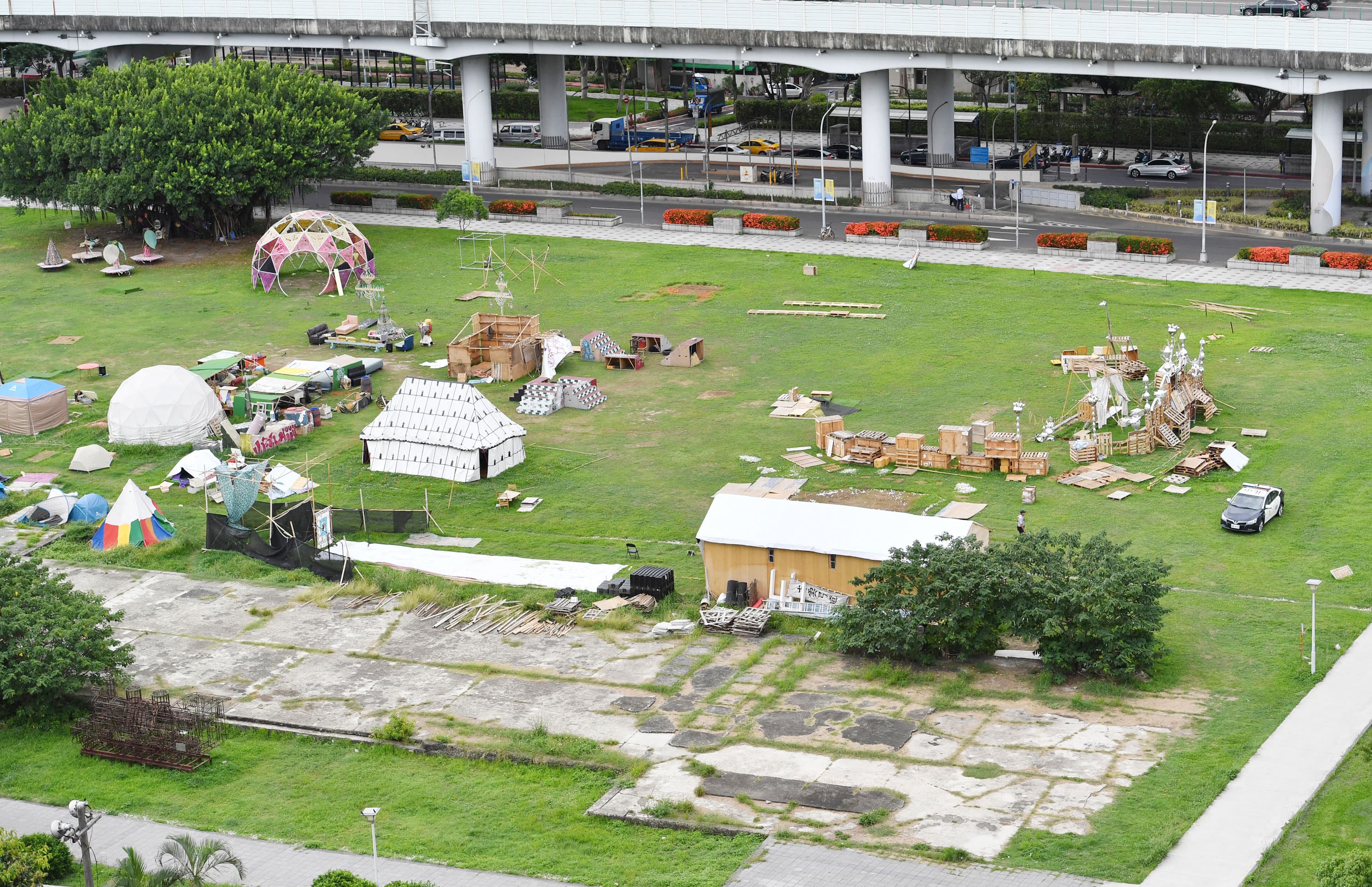 台北市華山大草原。（中央社）
