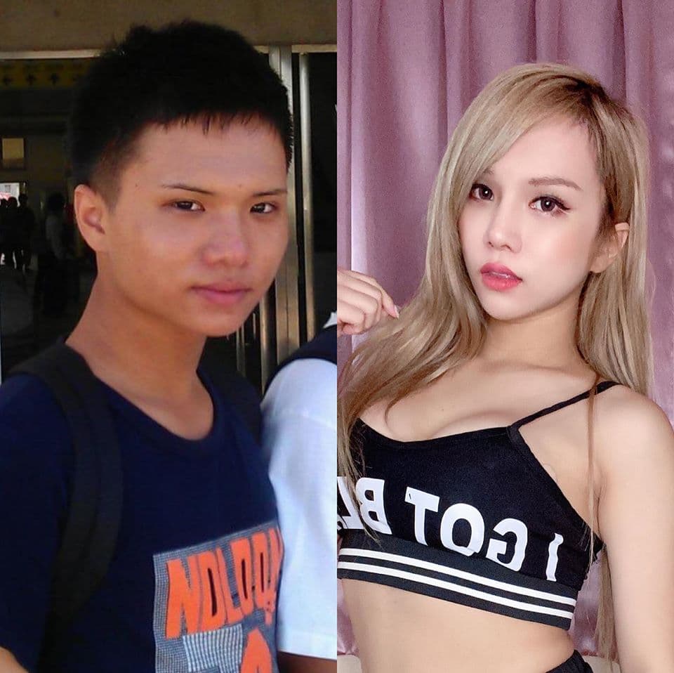 過去小A辣常常貼自己不同年代的比較照片，圖為2012年、2020年版的小A辣。（翻攝自小A辣臉書）