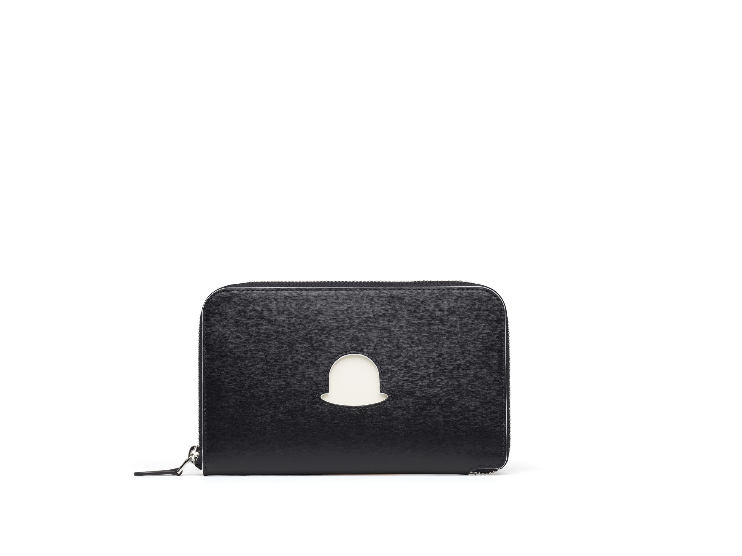 Magritte系列黑色高禮帽牛皮長夾NT$61,100。（DELVAUX提供）