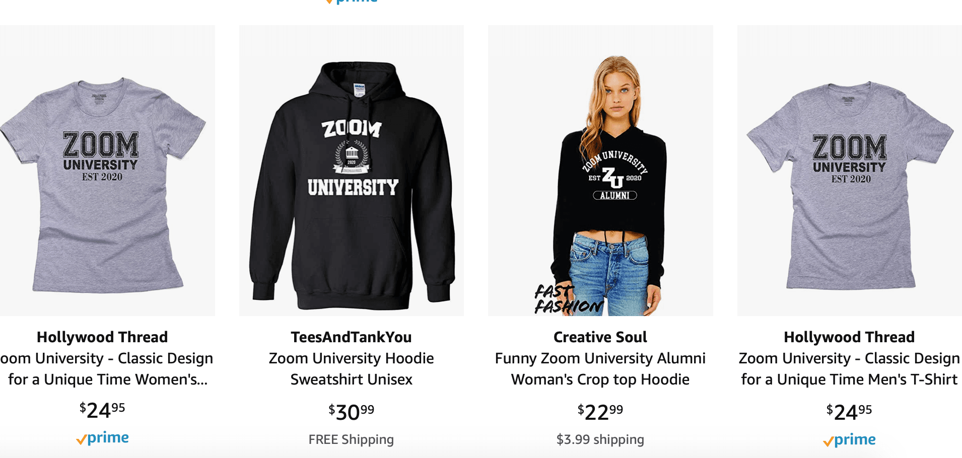 Zoom大學火熱，亞馬遜網站上周邊系列商品紛紛出籠搶商機。（翻攝亞馬遜）