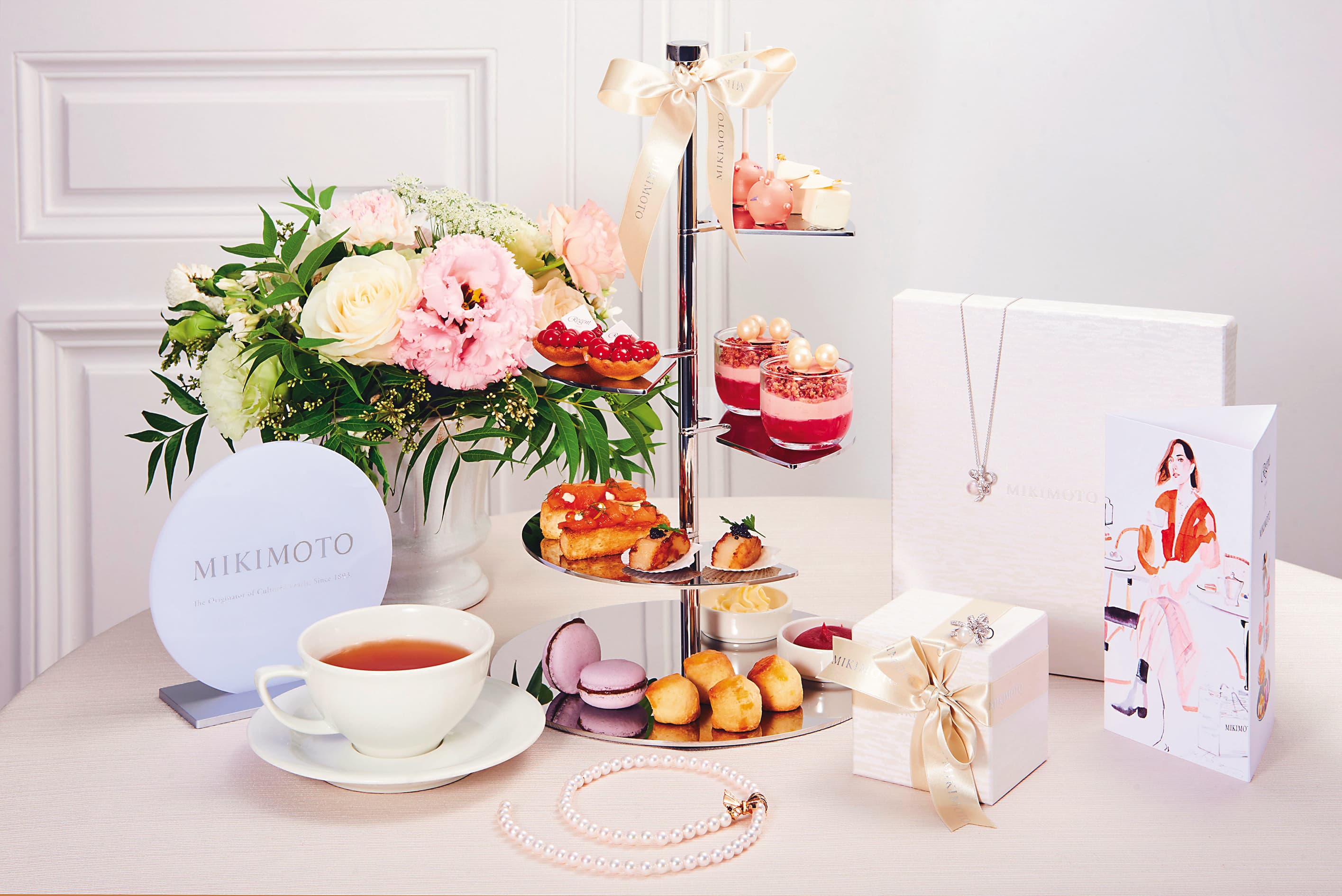 MIKIMOTO晶華酒店聯名下午茶，NT$1,280。（MIKIMOTO提供）