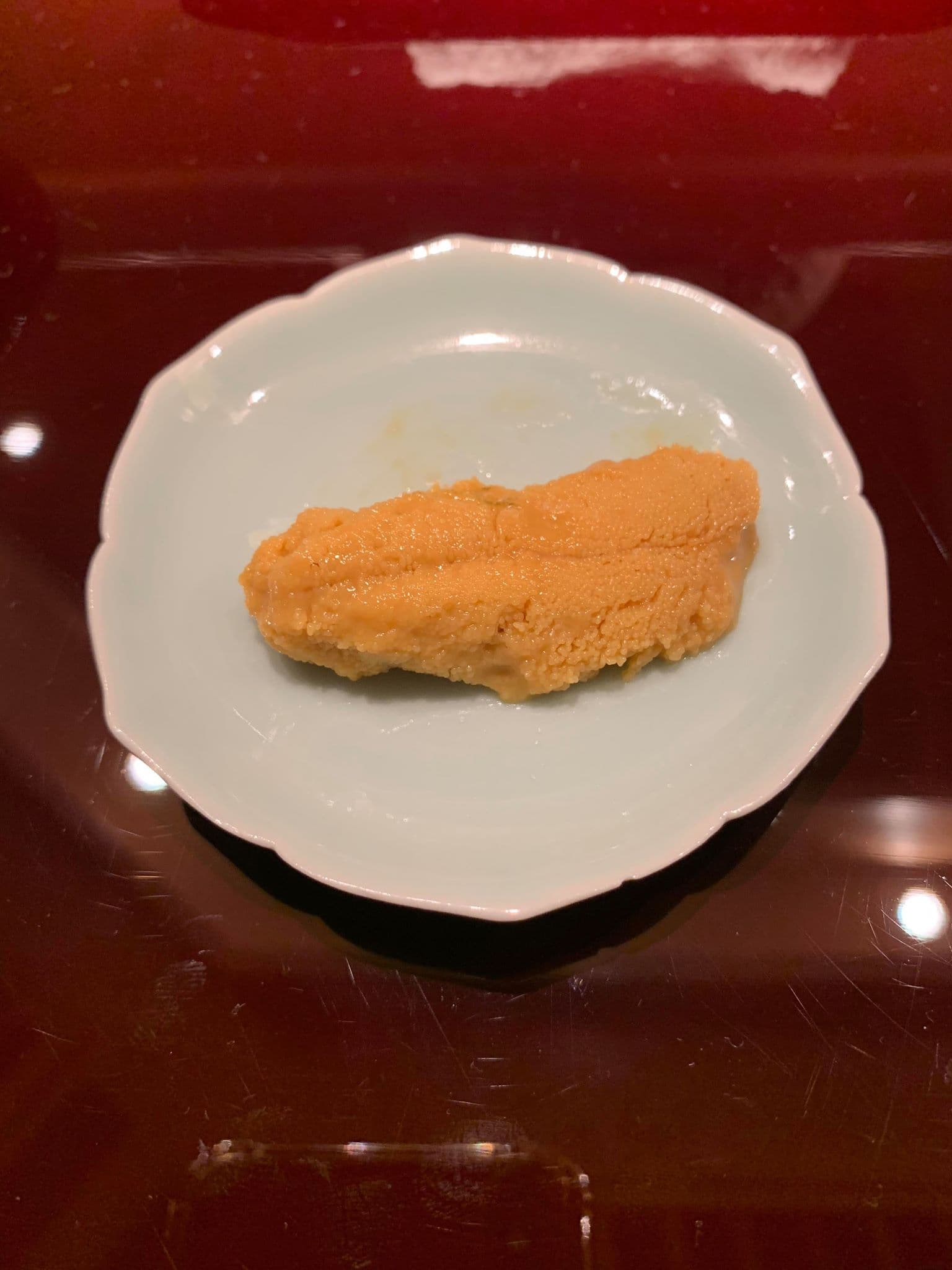 前菜海膽，已經被吃掉一半，中途才記得拍。