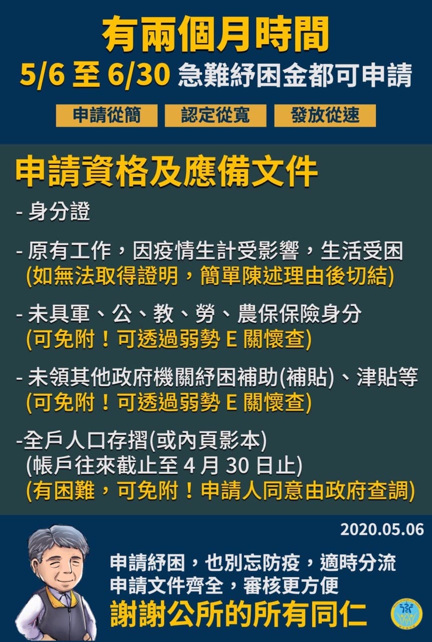 為了方便民眾申請，政府將申請流程與辦法簡化。（翻攝衛福部）