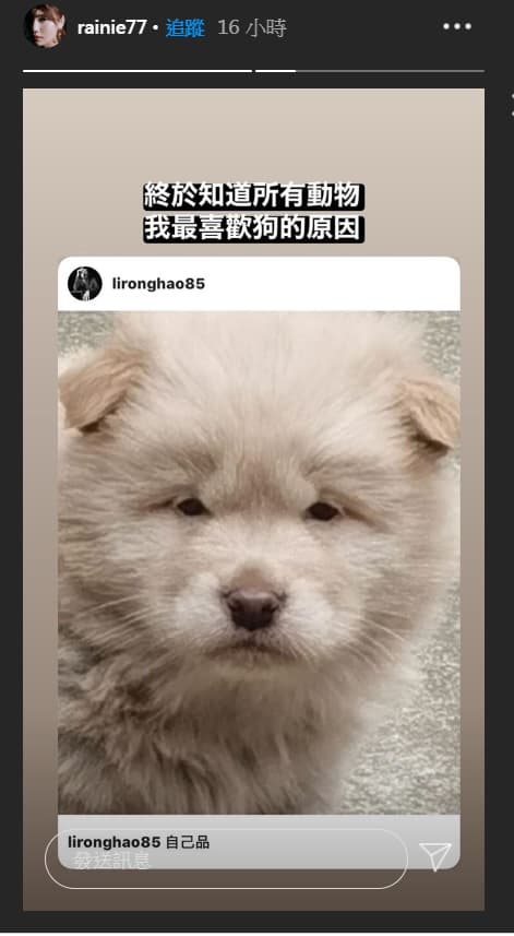 楊丞琳轉發老公李榮浩的貼文甜蜜放閃。（翻攝楊丞琳IG）