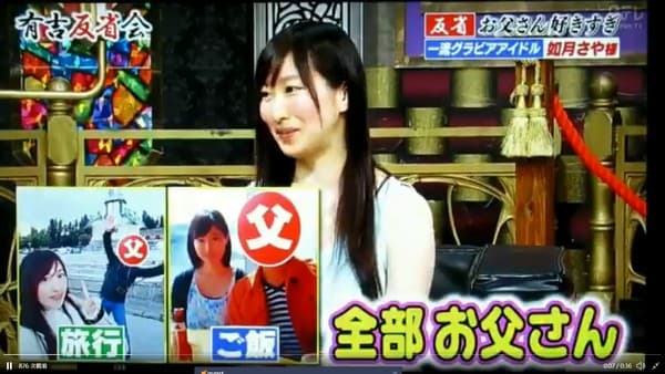 如月沙耶許多合照被誤以為是和男友合照，但其實主角全是爸爸。（翻攝自有吉反省會）