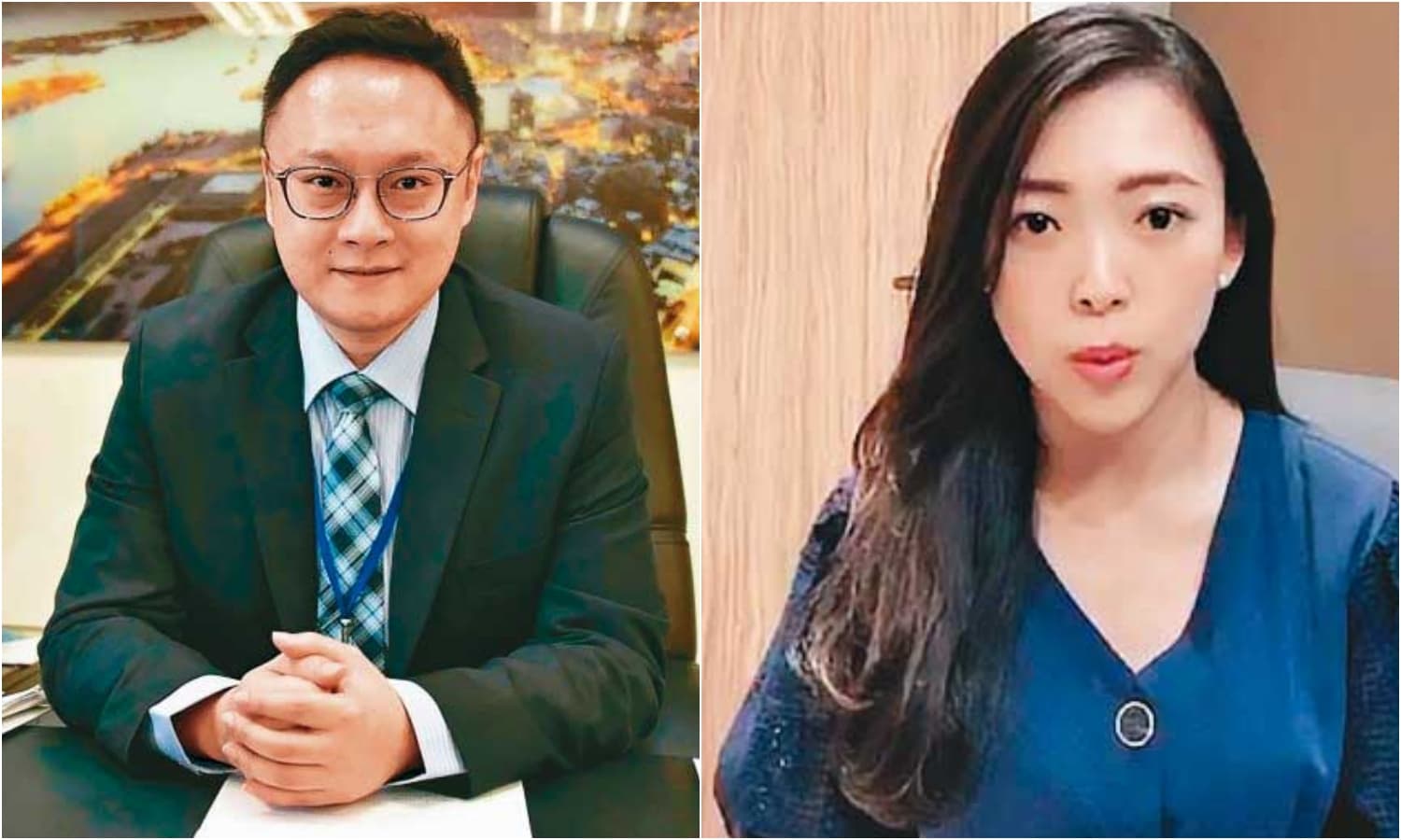 為降低罷韓熱度，韓營替韓設下發言防火牆，發言系統均改由鄭照新（左）出面回應政治話題；外型姣好、主播出身的市府副發言人白喬茵，近日也被安排親上火線，替韓國瑜辯護。（翻攝鄭照新臉書／高雄市政府提供）