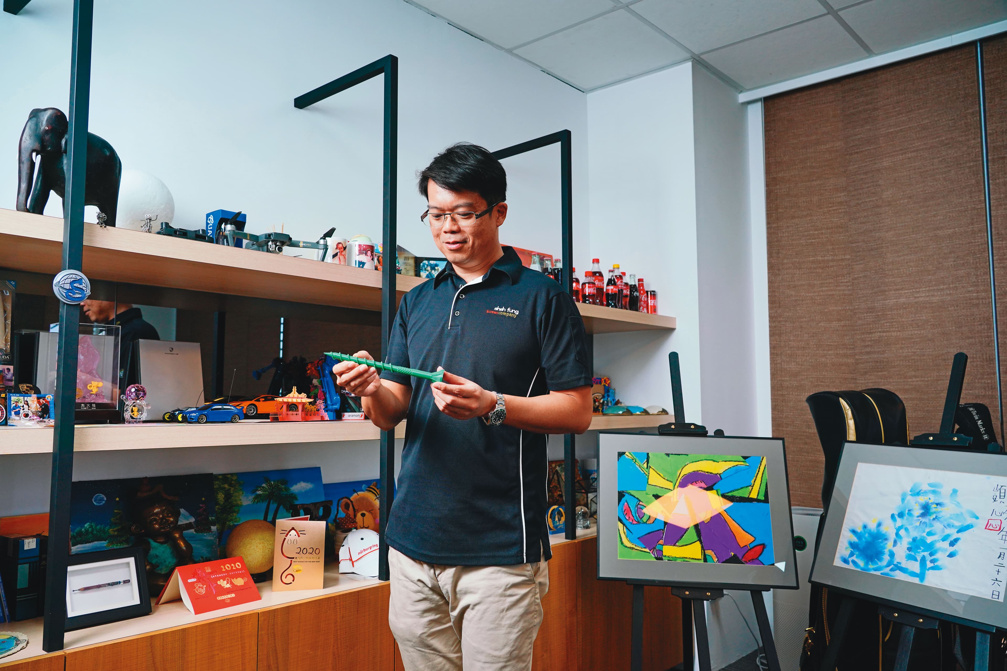 陳駿彥將3D列印技術應用在螺絲樣品上，讓產品交貨期縮短30天以上。