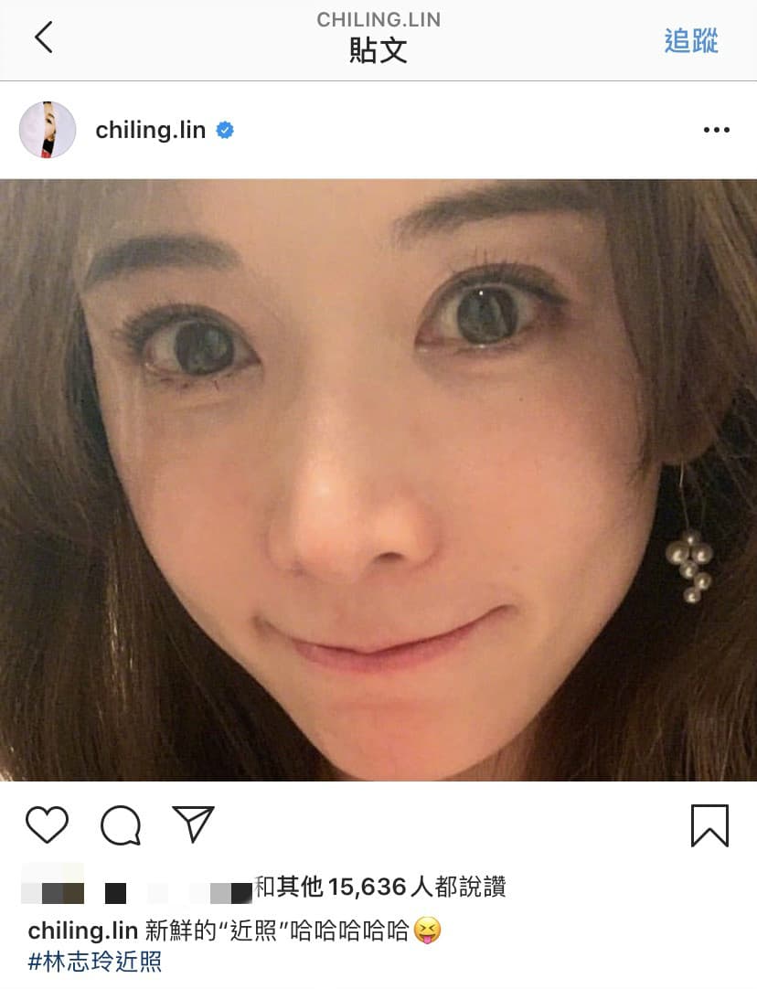 林志玲拍攝近距離自拍，向酸民反擊。（翻攝自林志玲IG）